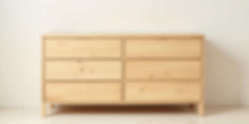 Before: Plain, unpainted wooden dresser