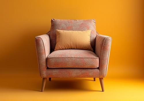 After: A sturdy, stylish armchair with new boho patterned fabric, embodying vintage furniture restoration.